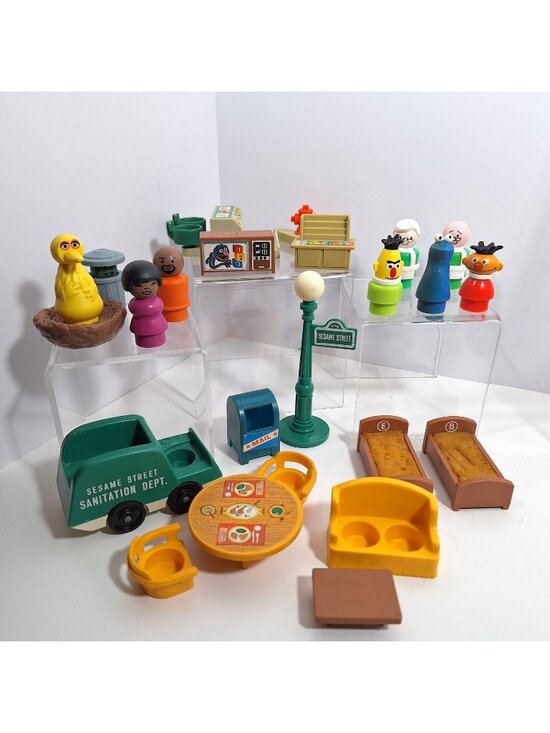 Fisher Price Other - Little People Sesame Street Playset Lot Vintage Figures Furniture Fisher Price